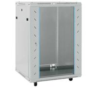 LoogCape Armoire réseau en acier gris 60 x 60 x 80 cm avec roulettes et fermeture de sécurité pour bureaux et réseaux domestiques, stockage durable pour NAS, serveurs, disques durs, données cloud