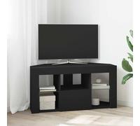 LoogCape Armoire TV d'angle à LED - 101 x 40 x 50 cm - En matériau dérivé du bois - Montage mural avec 4 étagères - Pour salon, home cinéma - Noir