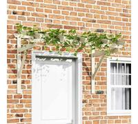 LoogCape Auvent de porte en pin massif - 150 x 100 x 100 cm - Vert - Imprégné - Résistant aux intempéries - Protection contre la pluie - Pour entrée, balcon, terrasse - Avec brise-vue - Protection