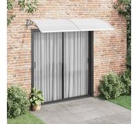 LoogCape Auvent de porte gris 240 x 100 cm en polycarbonate avec plaques de 5 mm, auvent résistant aux intempéries pour entrée et fenêtre, protège de la pluie et laisse passer la lumière