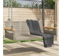 LoogCape Balancelle Gris 109x62x40 cm en résine tressée avec Cadre en Acier Robuste pour détente extérieure Confort terrasse Patio Balcon avec jusqu'à 110 kg