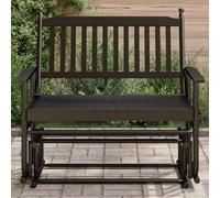 LoogCape Banc à bascule noir 118 x 70 x 104,5 cm en bois massif de peuplier avec fonction balançoire pour l'intérieur et l'extérieur, fauteuil de relaxation confortable avec accoudoirs et peinture
