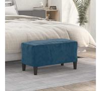 LoogCape Banc bleu 70 x 35 x 41 cm en velours avec rembourrage pour salon, couloir, chambre à coucher, salle à manger et espace de rangement polyvalent