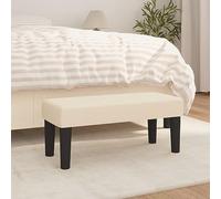 LoogCape Banc crème 70 x 30 x 30 cm en tissu avec rembourrage, polyvalent comme banc de lit, banc de rangement ou siège pour salon, couloir, chambre à coucher, salle à manger, tissu durable