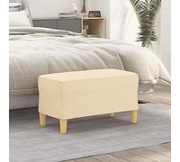 LoogCape Banc crème 70 x 35 x 41 cm en tissu avec rembourrage, banc de couloir multifonctionnel pour salon, chambre à coucher, entrée, avec espace de rangement, confort d'assise confortable, cadre en