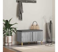 LoogCape Banc de couloir avec coussin et espace de rangement, gris Sonoma 80 x 38 x 46 cm, banc pour couloir, rangement à chaussures avec étagère, garde-robe peu encombrante pour couloir