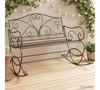 LoogCape Banc de Jardin Vintage Marron Ancien en Acier Robuste pour extérieur Patio terrasse Balcon avec Design élégant et capacité 2 Personnes idéal pour Repas détente en Plein air