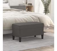 LoogCape Banc gris 70 x 35 x 41 cm en cuir synthétique multifonction avec rembourrage pour couloir, salon, chambre à coucher, salle à manger et entrée Idéal comme banc de lit, tabouret ou espace de