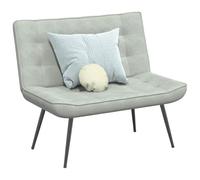LoogCape Banc gris clair 110 x 74 x 84 cm en velours avec rembourrage, base robuste en métal et contreplaqué, polyvalent dans le salon, la chambre ou le couloir pour plus de confort et d'ordre