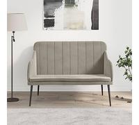 LoogCape Banc gris clair 110 x 76 x 80 cm en velours avec rembourrage, cadre en métal stable, dossier confortable, beaucoup d'espace de rangement, convient pour salon, couloir, chambre à coucher
