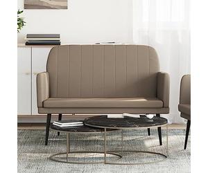 LoogCape Banc marron cappuccino 107 x 80 x 81 cm en cuir synthétique avec rembourrage pour salon, salle à manger, couloir et chambre à coucher, construction en métal stable, dossier confortable et