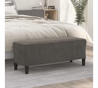 LoogCape Banc rembourré multifonction en velours gris foncé 100 x 35 x 41 cm comme espace de rangement, repose-pieds, banc de lit pour salon, couloir, chambre à coucher, salle à manger, cuisine, peu