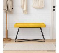 LoogCape Banc uni jaune - 80 x 40 x 45 cm - En velours - Moderne - Avec rembourrage - Plateau stable - Peu encombrant - Pour chambre à coucher, salon, couloir ou salle à manger, confortable et durable