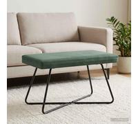 LoogCape Banc uni vert mer 80 x 40 x 45 cm velours avec cadre en bois, banc stable avec coussin, peu encombrant pour couloir, chambre à coucher, salon, salle à manger, avec espace de rangement