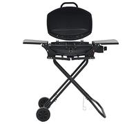 LoogCape Barbecue à gaz portable avec zone de cuisson en noir pour balcon, terrasse, camping, barbecue en plein air, pliable, avec grille en acier inoxydable, gaz liquide, allumage piézo