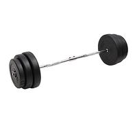 LoogCape Barre de curl avec disques d'haltères 90 kg en acier chromé pour musculation, musculation et gym à domicile, avec 4 disques, fermeture étoile, antidérapant, accessoire de fitness polyvalent