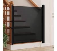 LoogCape Barrière extensible pour animaux de compagnie, noir, 82,5 x 125 cm, grille de protection pour escalier, porte, couloir, cuisine, balcon, séparateur de pièce réglable avec serrure