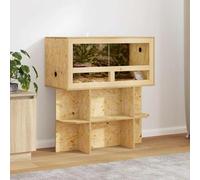 LoogCape Base de terrarium avec étagère Marron 80 x 40 x 50 cm OSB Solution d'intérieur stable pour reptiles et rongeurs Style rustique Durable Polyvalent