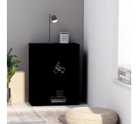 LoogCape Bibliothèque à 2 compartiments, noire, 60 x 30 x 76,5 cm, en matériau dérivé du bois, étagère moderne pour chambre à coucher, bureau et salon