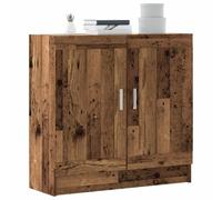 LoogCape Bibliothèque aspect bois vieilli 82,5 x 30,5 x 80 cm avec 2 portes - Étagère polyvalente pour salon, chambre à coucher, bureau