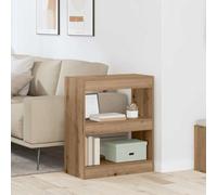 LoogCape Bibliothèque en chêne artisanal, 60 x 30 x 72 cm, à 2 compartiments, moderne, organisateur de livres durable pour salon, bureau et chambre à coucher