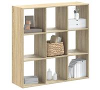 LoogCape Bibliothèque en chêne Sonoma - 102 x 32 x 102 cm - En bois - 9 compartiments - Séparateur de pièce polyvalent - Robuste - Pour bureau et maison