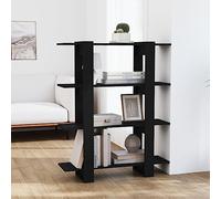 LoogCape Bibliothèque noire 100 x 30 x 123,5 cm, en matériau dérivé du bois, étagère sur pied pour salon, design moderne, meuble de bureau, étagère haute