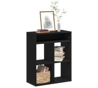 LoogCape Bibliothèque noire 66 x 31 x 80 cm, en matériau dérivé du bois, étagère robuste pour livres, design moderne, idéale pour le bureau et la chambre à coucher