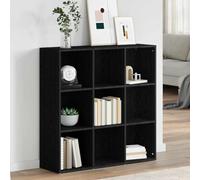 LoogCape Bibliothèque Noire 98x29x97,5 cm en Bois d'ingénierie avec 9 Compartiments, Meuble de Rangement pour Salon Bureau Chambre ou Couloir, Design Classique et stabilité
