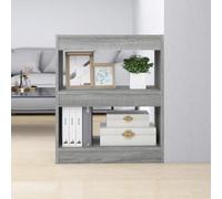 LoogCape Bibliothèque Sonoma Gris 60x30x72 cm avec étagères de Rangement, Meuble bibliothèque Polyvalent pour Salon, Chambre ou Bureau, cloison de séparation Murale, Design élégant