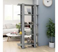 LoogCape Bibliothèque Sonoma Gris 80x30x160 cm en Bois d'ingénierie, Meuble de Rangement Polyvalent pour Salon, Chambre ou Bureau, Servant Aussi de cloison de séparation, idéal pour Organiser Livres
