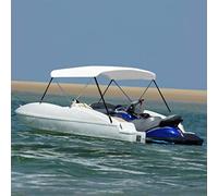 LoogCape Bimini Top - 2 arcs - Blanc - 180 x 130 x 110 cm - Durable - Imperméable - Protection UV - Avec montage réglable - Pour bateau à moteur, yacht, bateau pneumatique, bateau de pêche, voilier
