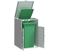 LoogCape Boîte à poubelles pour 1 tonne - Gris - 72 x 81 x 115 cm - En acier - Verrouillable - Avec ventilation et mécanisme de couvercle pratique - Pour extérieur, jardin, terrasse, jardin avant