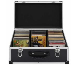 LoogCape Boîtier CD pour 60 CD en aluminium ABS noir avec cadre en bois robuste, verrouillable, peu encombrant, idéal pour l'organisation des médias, les voyages, le bureau, la voiture et les archives