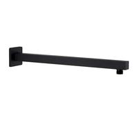 LoogCape Bras de douche carré en acier inoxydable 201 noir 40 cm avec articulation réglable pour salle de bain, cabine de douche, douche à effet pluie, raccord mural et plafond, accessoire durable