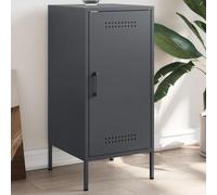 LoogCape Buffet anthracite 36 x 39 x 79 cm en acier laminé à froid avec 2 compartiments et pieds à vis réglables pour plus d'espace de rangement et d'ordre dans le salon, la salle à manger, le couloir