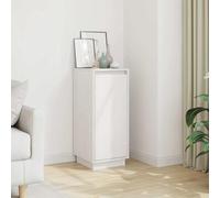 LoogCape Buffet blanc 31,5 x 34 x 75 cm en pin massif avec portes et espace de rangement pour salon, salle à manger, couloir, bureau, idéal comme commode, buffet ou meuble bas