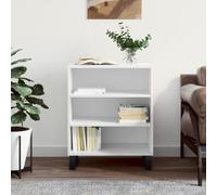 LoogCape Buffet blanc brillant 57 x 35 x 70 cm en bois avec beaucoup d'espace de rangement, pieds en fer robustes, idéal pour le salon, la salle à manger, le couloir, la chambre à coucher, la cuisine