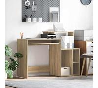 LoogCape Bureau Chêne Sonoma en Bois d'ingénierie 120,5 x 44 x 88,5 cm avec Rangement intégré pour Espace de Travail Moderne à Domicile ou Bureau partagé