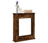 LoogCape Cadre de cheminée en chêne fumé - 75 x 20 x 87,5 cm - Accessoire de cheminée pour cheminée électrique, foyer à bois, étagère décorative et fonctionnelle