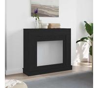 LoogCape Cadre de cheminée noir aspect chêne - 100 x 30 x 87,5 cm - En bois pour cheminée électrique - Bordure décorative avec support mural - Cadre facile d'entretien pour foyer sûr et élégant