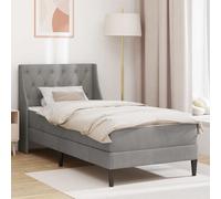 LoogCape Cadre de lit avec matelas en velours gris clair, 80 x 200 cm, matelas en mousse à froid de 20 cm, pour chambre à coucher et chambre d'amis, avec soutien ergonomique