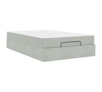 LoogCape Cadre de lit avec matelas, gris clair, 120 x 190 cm, 2 pièces, avec espace de rangement, lit plate-forme pour chambre à coucher, meuble durable