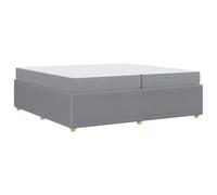 LoogCape Cadre de lit avec matelas gris clair 200 x 200 cm, housse en tissu, cadre en bois, pieds en plastique solides, design moderne
