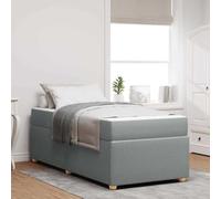 LoogCape Cadre de lit avec matelas gris clair, 80 x 200 cm, housse en tissu, cadre en bois solide, pieds en plastique, canapé-lit moderne pour chambre à coucher
