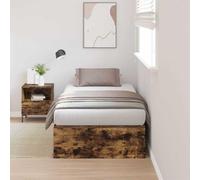 LoogCape Cadre de lit en chêne fumé 70 x 190 cm, lit simple moderne avec espace de rangement, cadre de lit durable pour chambre à coucher