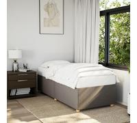LoogCape Cadre de lit en tissu taupe 100 x 200 cm, matériau bois et contreplaqué, pieds en plastique renforcé, meuble de chambre moderne, lit à plateforme robuste pour un sommeil réparateur