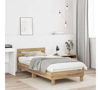 LoogCape Cadre de lit moderne en chêne artisanal pour chambre à coucher, base stable, convient pour lit double, lit simple, lit d'adolescent, lit d'enfant, canapé-lit, lit de rangement