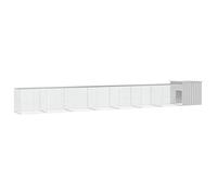 LoogCape Cage à poules grise 700 x 91 x 100 cm en acier galvanisé avec extension, enclos d'extérieur résistant aux intempéries pour poules, canards, petits animaux, enclos durable, avec porte