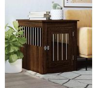 LoogCape Cage pour chien style meuble marron aspect chêne 55 x 75 x 65 cm avec porte verrouillable, matériau en bois robuste et acier, idéale comme niche pour chien, lieu de couchage